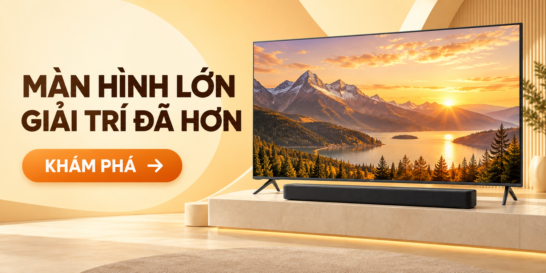 Banner Hero Tivi 4K OLED màn hình lớn giải trí đã hơn cùng dàn loa soundbar cao cấp