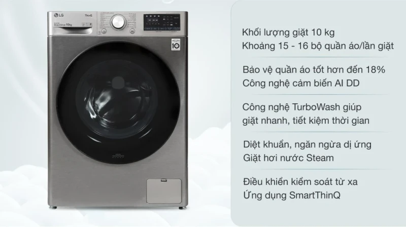 Máy giặt LG AI DD Inverter 10kg FV1410S4P